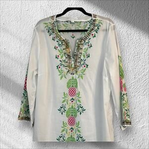 Charter Club Swim Cover Up Boho Tunic XXL Tropical Resortwear Cruise